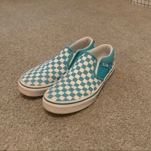 selling kids blue checkered vans!